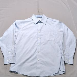 Brooks Brothers Mens Ice Blue Dress Shirt Size 15 2-3 Pocket Regent Non Iron